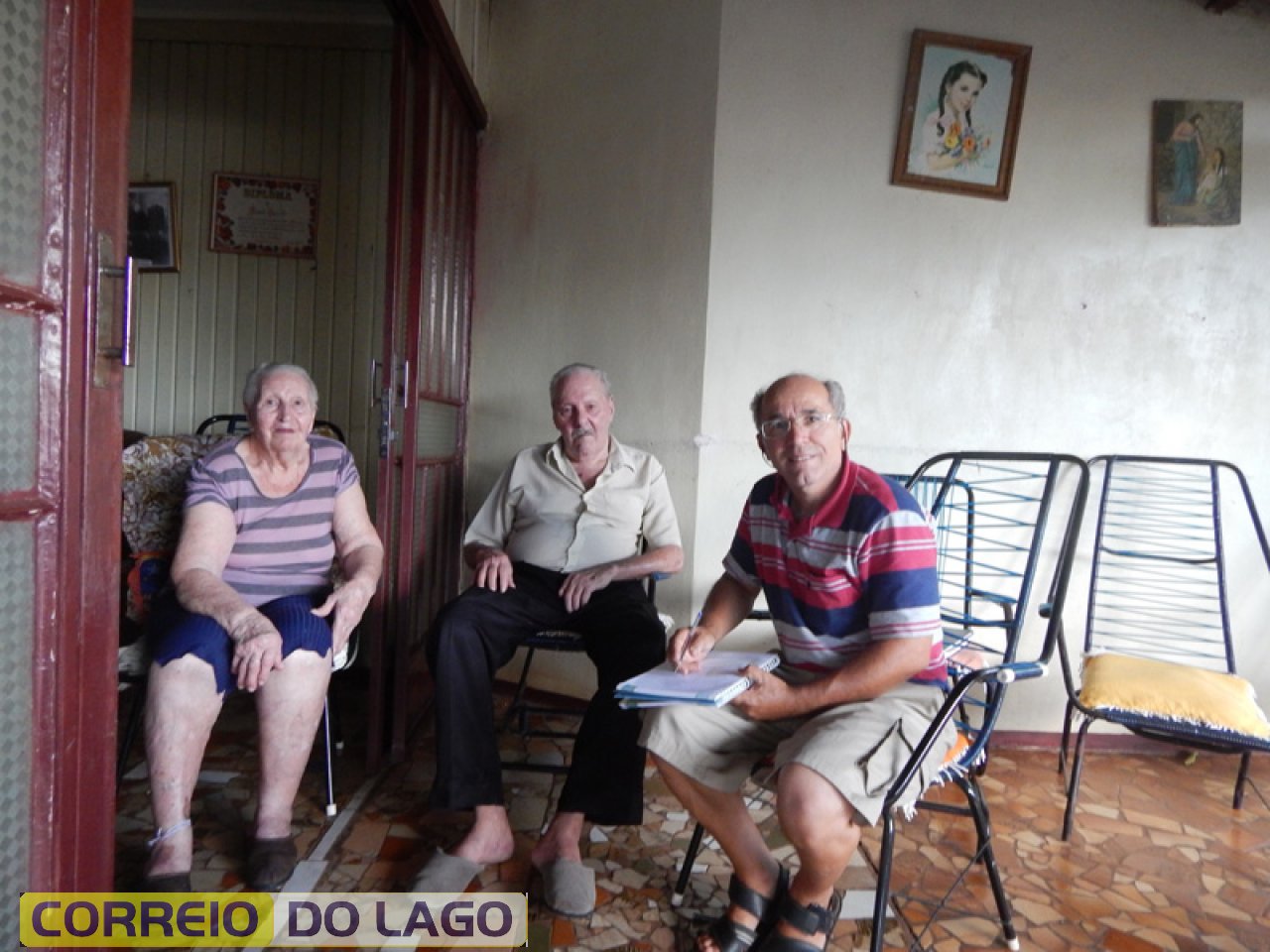 Maria, Avelino Webber e o Prof. João Rosa Correia. Foto 19 de março de 2015. Maria, Avelino Webber e o Prof. João Rosa Correia. Foto 19 de março de 2015.
