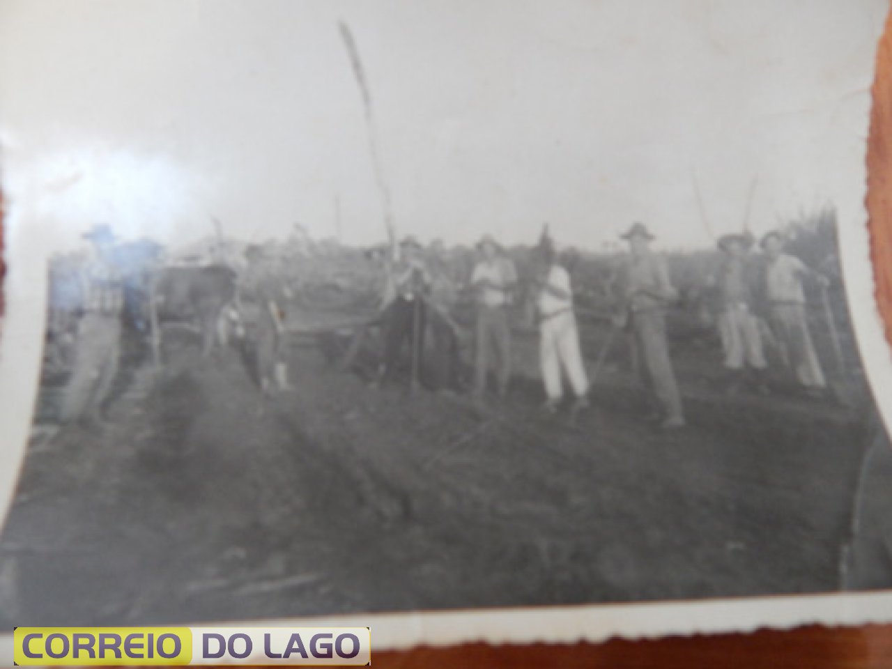 Mutirão para abrir a rua de acesso a atual UTFPR - SH 1960, antiga UNIOESTE.