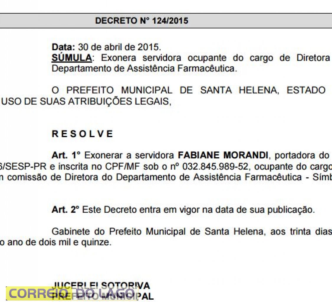 Foto: Reprodução do Diário Oficial Eletrônico do município. Foto: Reprodução do Diário Oficial Eletrônico do município.