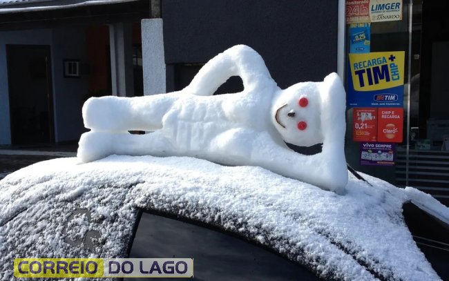 Neve em Guarapuava, em 2013 — Foto: André Almeida Gonçalves/VC no G1