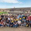 Grupo de estagiários da Itaipu no Mirante Central, em 2020. Crédito: Rubens Fraulini/Itaipu Binacional.